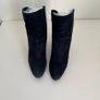 Navy Suade Carl Scarpa Wedge Boots Image 8