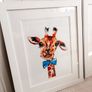 Audrey Hamilton His and Her Giraffe Signed Limited Edition Prints Professionally Framed Image 2