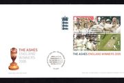 2005 Great Britain Ashes Cricket Winners Commemorative Stamps Miniature Sheet Addressed First Day Cover (FDC) with Edinburgh pictorial cance