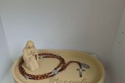 Elegant Rosary Crucifix Holder Praying Virgin Mary