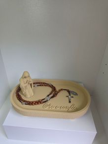 Elegant Rosary Crucifix Holder Praying Virgin Mary