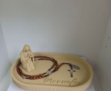 Elegant Rosary Crucifix Holder Praying Virgin Mary