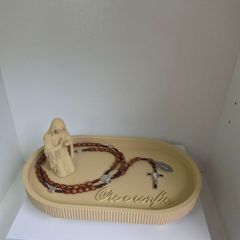 Elegant Rosary Crucifix Holder Praying Virgin Mary