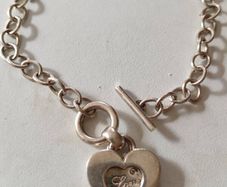 Double Love Hearted "Love" Sterling Silver Bracelet
