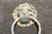 Rare  Antique Metal Architectural Lion Head Door Knocker