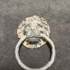Rare  Antique Metal Architectural Lion Head Door Knocker