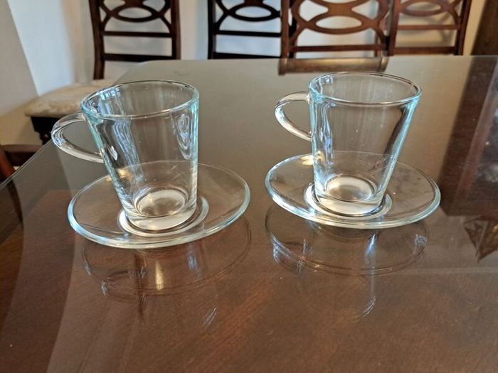 Glass Coffee Cups and saucers