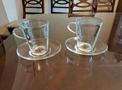 Glass Coffee Cups and saucers