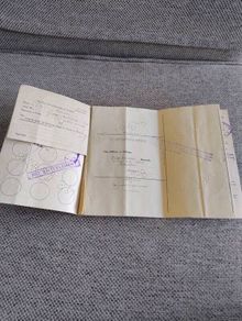 Soldiers Release Book 1949 Premature Release for showing lack of initiative as a Surveyors Clerk FREE STANDARD POSTAGE INCLUDED