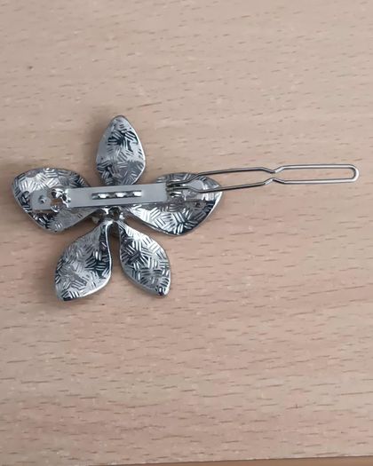 Vintage Flower Hair Clip with Rhinestones