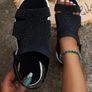 Women black Rhinestone sandals 3-3.5 size Image 3