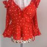 Red wrap around top with shoulder detail & straps size 12 Image 3