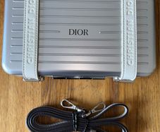 Genuine Christian Dior Rimowa X Pochette Personal shoulder bag in grey aluminium and grey leather Collector Square
