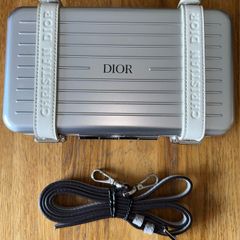 Genuine Christian Dior Rimowa X Pochette Personal shoulder bag in grey aluminium and grey leather Collector Square