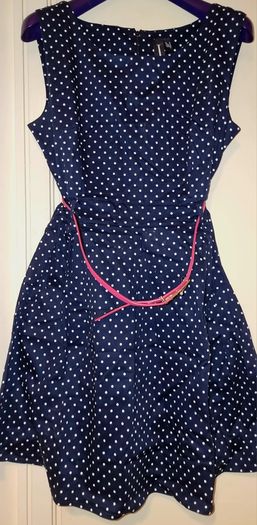 Izabel Spotted Navy Skater Dress S16