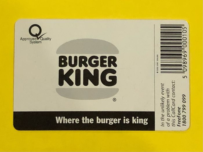 Callcard 1170 Burger King