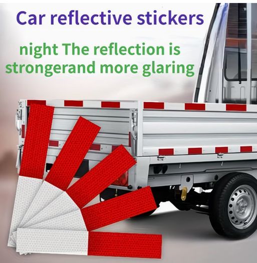 10pcs 11.81-inch Red and White Reflective Stickers,