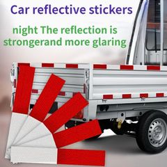 10pcs 11.81-inch Red and White Reflective Stickers,