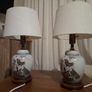Twin Japanese Satsuma table lamps Image 2