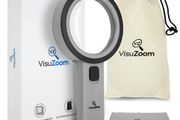 VisuZoom Magnifying Glass with Led Lights and Double Glass Lens, Including Cleaning Cloth and Storage Bag