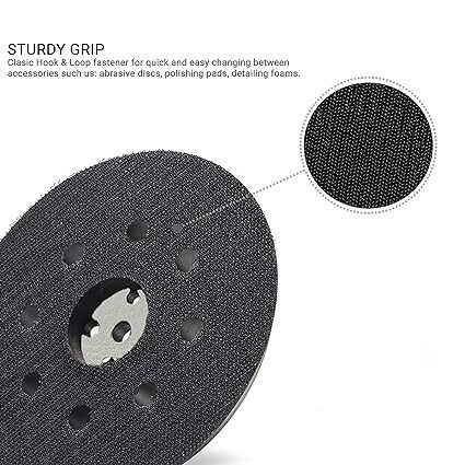 GLASS POLISH 12718 | Random Orbit Sander Backing Pad, Sanding Backer with Hook and Loop 125 mm