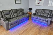 Electric Real Leather Orlando Recliner Sofa Set