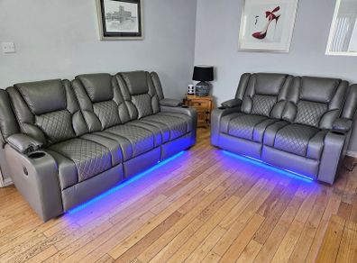 Electric Real Leather Orlando Recliner Sofa Set