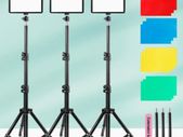 6182 ZOMEI 8-Inch Dimmable LED Photography Lighting Kit with 5600K USB Video Lights, 58-Inch Tripod Stand & Color Filters - 6182