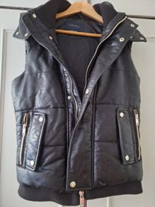 Jacket/ZARA Sleeveless Hooded Jacket-Vest/... Colour Black .. Price Drop