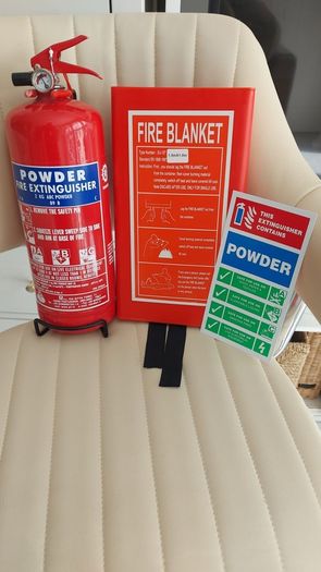 2kg powder extinguisher and fire blanket