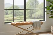 Metal-Framed Velvet Bench 100x40cm  Modern X-Frame Accent