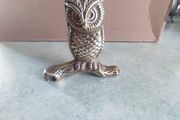 Brass Owl SET OF 2 EACH one is 18.00 EURO Vintage Brass Owl Statue Figurine Paperweight Bird Nature Tree Branch Retro skitch.