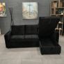 Black Storage Sofa bed chaiselongue Image 2