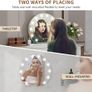 Hollywood Vanity Cosmetic Mirror with Lights, 50cm Round Makeup Mirror, Makeup Mirror with 12 Dimmable LED Bulbs, USB Output Port, 3 Lighting Modes, Tabletop and Wall Mounted For Bedroom Image 7