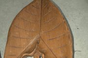 Handicrafts Carved Wooden Leaf Container