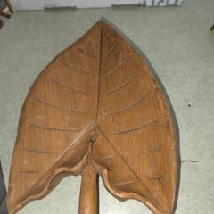 Handicrafts Carved Wooden Leaf Container
