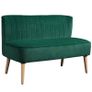 Sofa Retro Design 2-Seater Sofa, Wood Legs, 117 cm x 56.5 cm x 77 cm, Dark Green Image 5