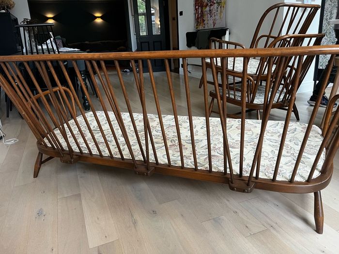 Ercol 766 Jubilee bentwood Three Seater Sofa and two armchairs