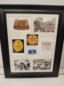 Guinness..framed photos and lables