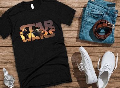 Star Wars logo The Mandalorian The Child logo t-shirt baby yoda t-shirt