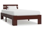 Bed Frame Dark Brown Solid Pine Wood 90x200 cm