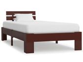 Bed Frame Dark Brown Solid Pine Wood 90x200 cm