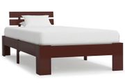 Bed Frame Dark Brown Solid Pine Wood 90x200 cm