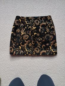 Sezane Malia skirt midnight blue jacquard size 12 BNWT