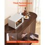 Coffee Bar Cabinet, Mid Century Fluted Coffee Bar Table, Buffet Stand Cabinet with 2 Sliding Doors, Sideboard Buffet Station for Living Room, Entryway, Kitchen, 100 x 40 x 75 cm, Walnut Image 3
