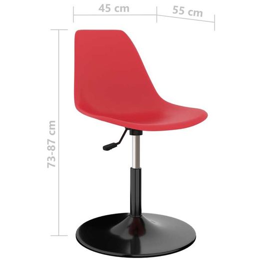 Swivel Dining Chairs 6 pcs Red PP