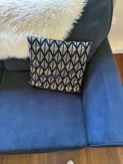 Navy 2 & 3 Seater Sofa & Ottoman