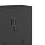 Metal Storage Cupboard with Locking Doors and Adjustable Shelf, Small Lockable Sideboard Buffet Cabinet for Home Office Hallway Entryway Living Dining Room (Black) Image 3