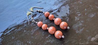 Silver earrings handmade sun stone