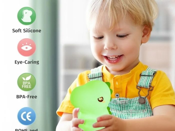 One Fire Dinosaur Night Light Kids LampBedroom, Colour Changing Baby Night Light, Silicone Dinosaur Lamp, USB Rechargeable Battery Lamp Kids Light Night Bedroom Decor,Cute Dinosaur GiftsBaby (WH-A27)